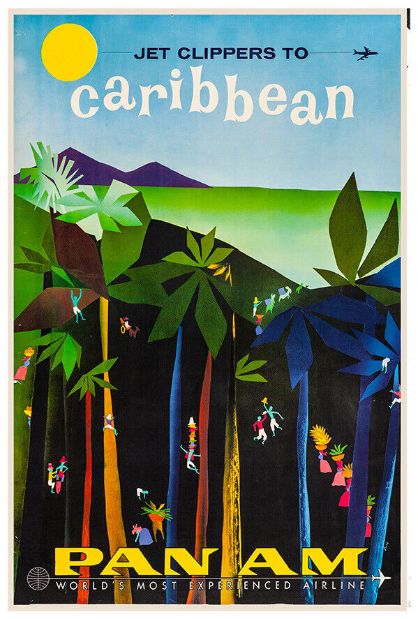 Pan American Airlines - Pan Am - Caribbean - 1960s - Vintage Travel Poster