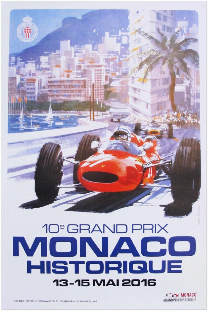 Monaco Grand Prix 2016 - Vintage Racing Travel Poster - Auto Posters