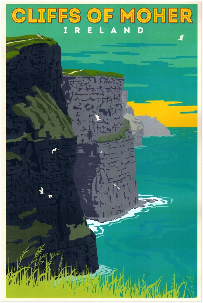 Cliffs of Moher - Ireland Vintage Travel Poster