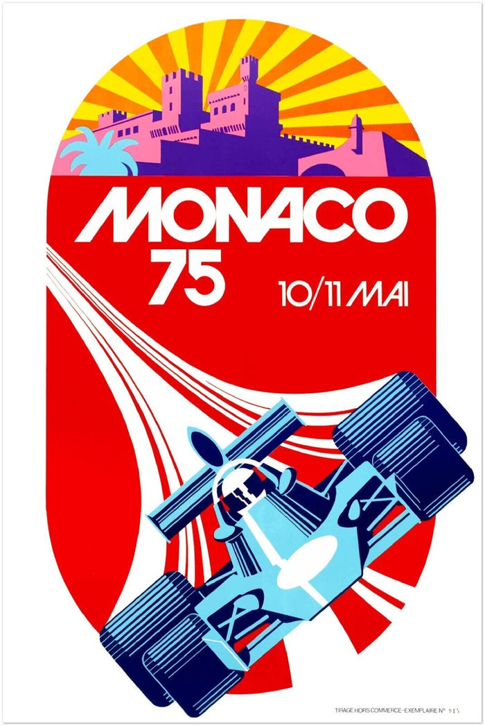 Monaco Grand Prix 1975 - Vintage Auto Racing Poster