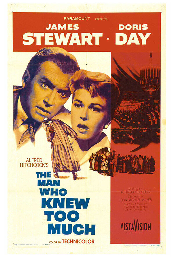 The Man Who Knew to Much - Alfred Hitchcock - Classic Horror Movie Poster