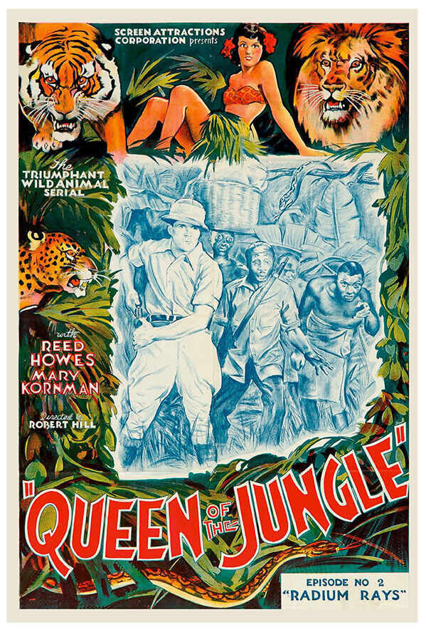 Queen of the Jungle 1934 - US Version - Classic Adventure Movie Poster