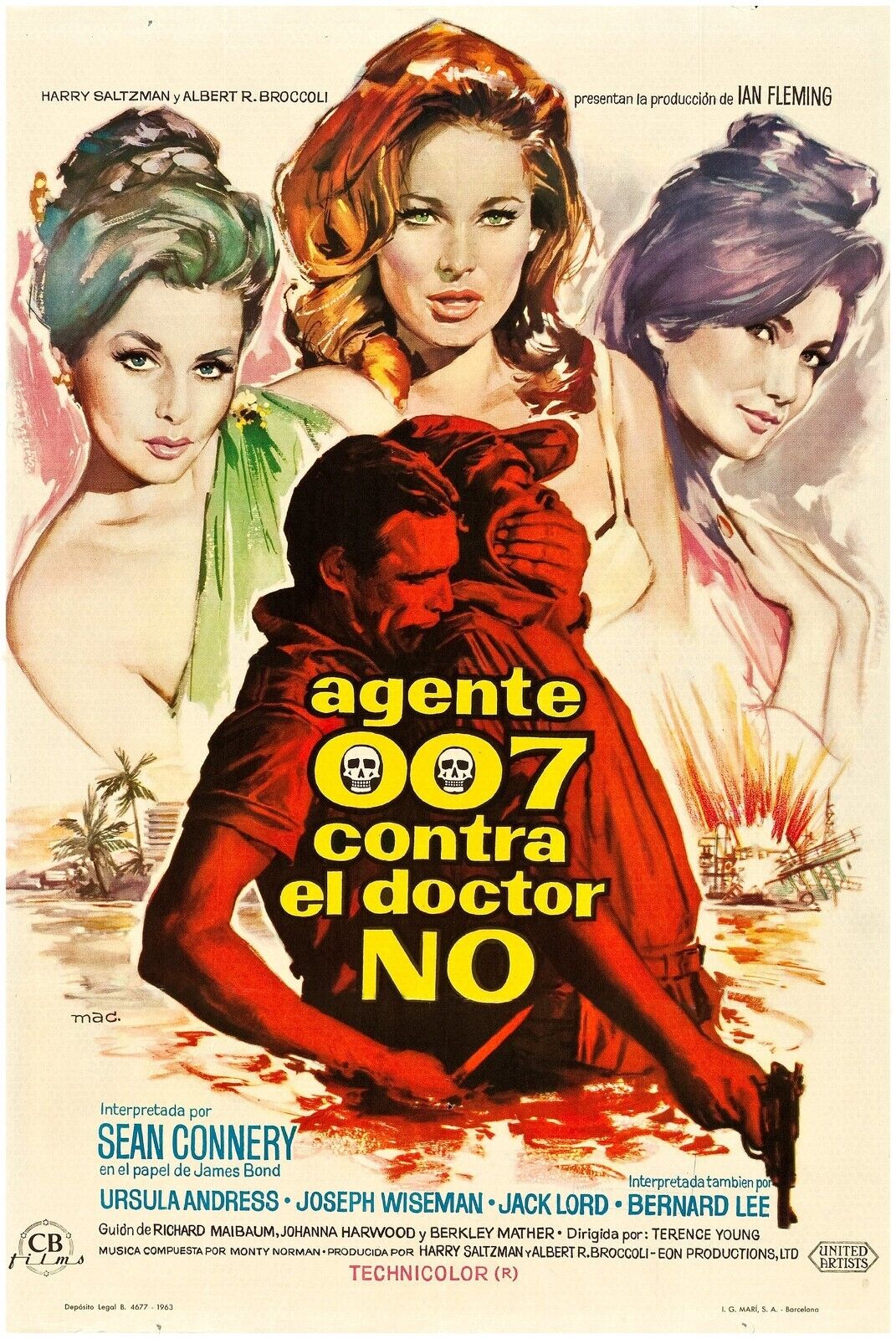 Dr. No - James Bond 007 Movie Poster - Sean Connery - Italian Version