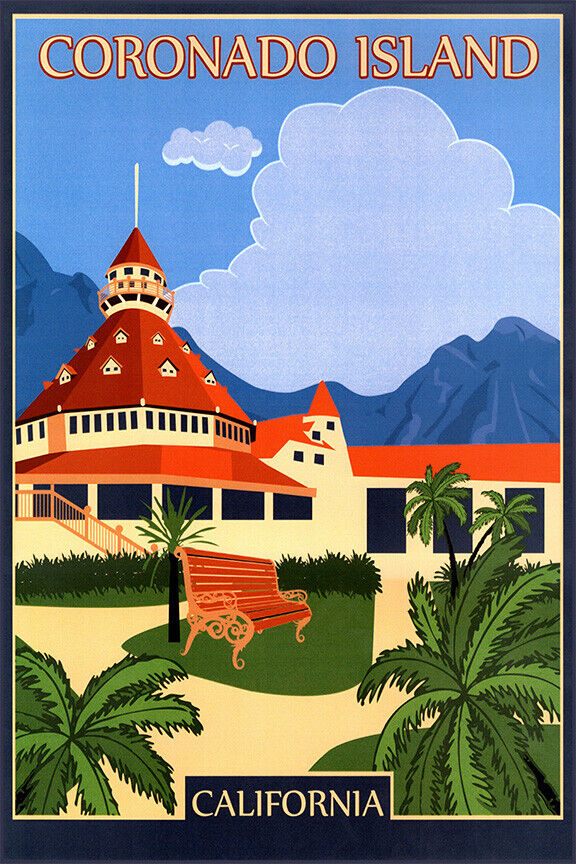 Coronado Island - California  - Vintage Travel Poster - Retro Posters