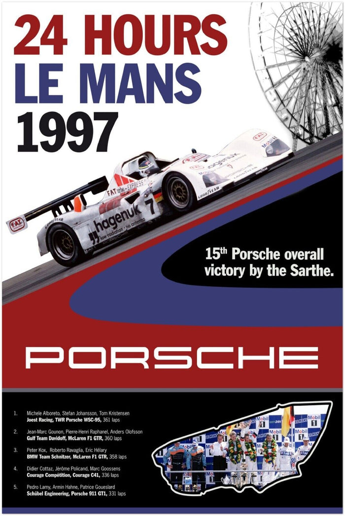 24 Heures Le Mans - 1997 - Vintage Auto Racing Poster