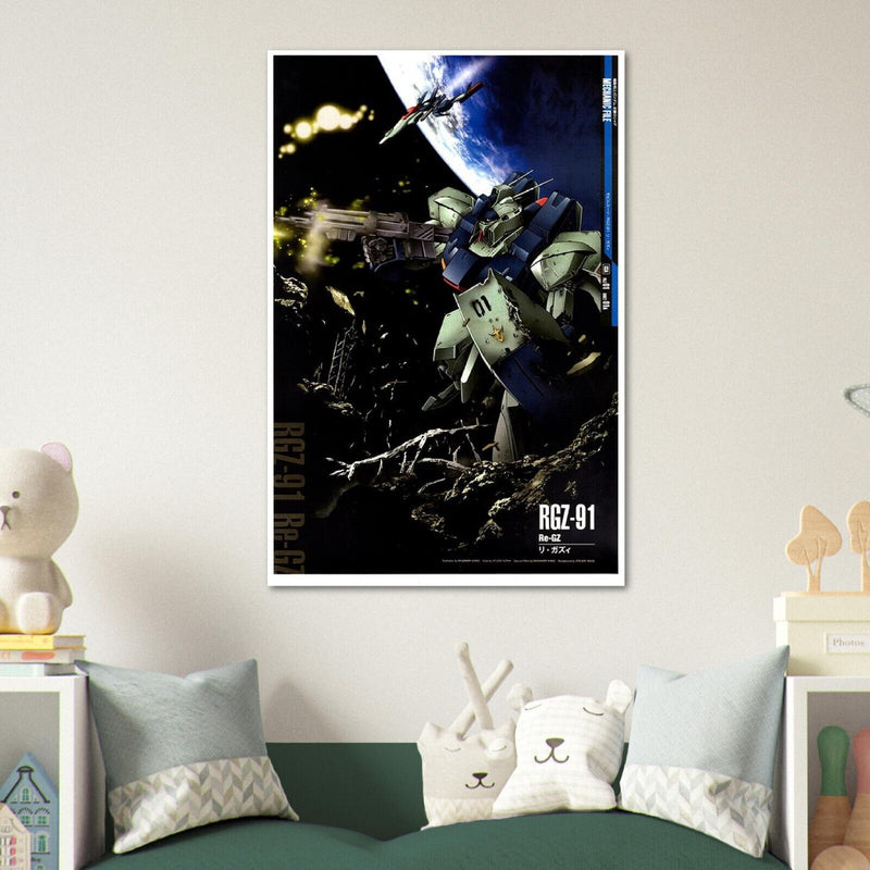 Re-Gz - RGZ-91 - Gundam Mechanical Poster - Japanese Anime Poster