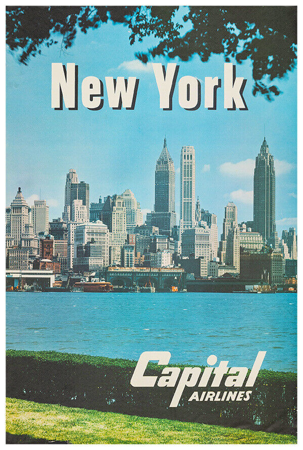 Capital Airlines - New York - 1960 - Vintage Airline Travel Poster