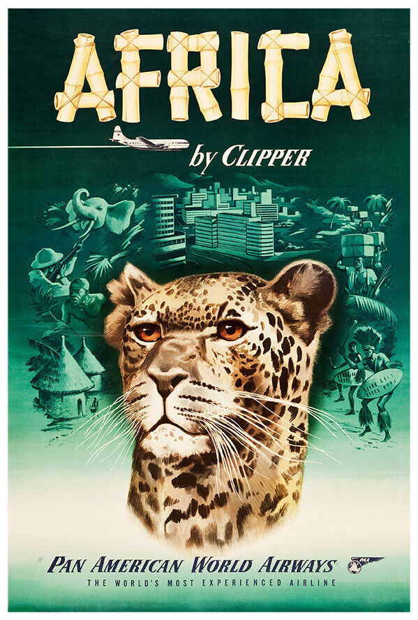 Pan American Airlines - Pan Am - Africa - 1950s - Vintage Travel Poster