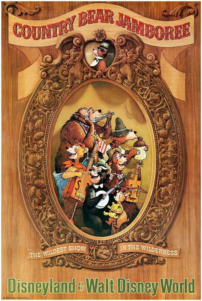 Country Bear Jamboree - Disneyland Attraction Poster  - Walt Disney Vintage