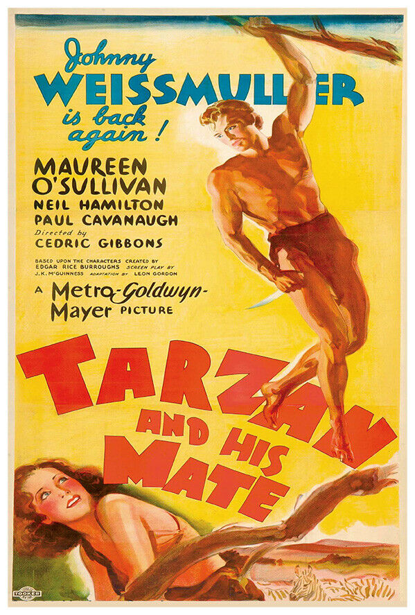 Tarzan and His Mate - Version #2- Johnny Weissmuller - Classic Movie Poster