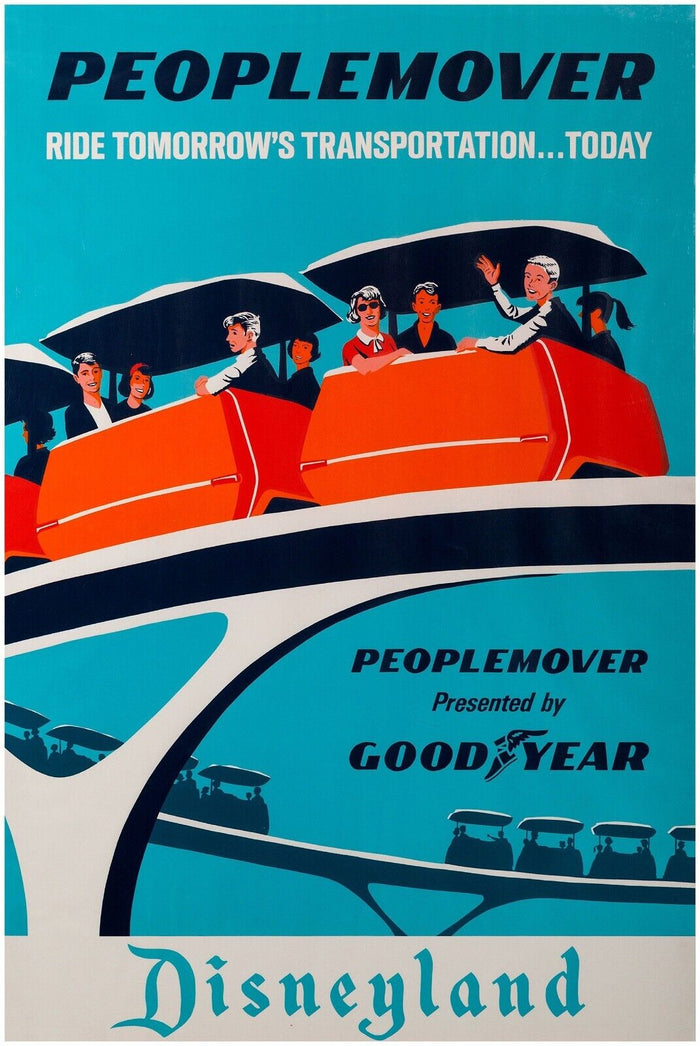 Peoplemover  - Disneyland Attraction Poster  - Disney Vintage