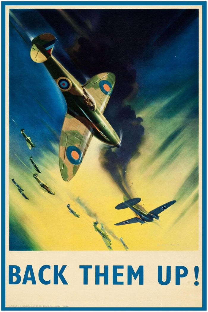 Back Them Up - RAF - World War 2 Poster - WW2 Vintage Poster