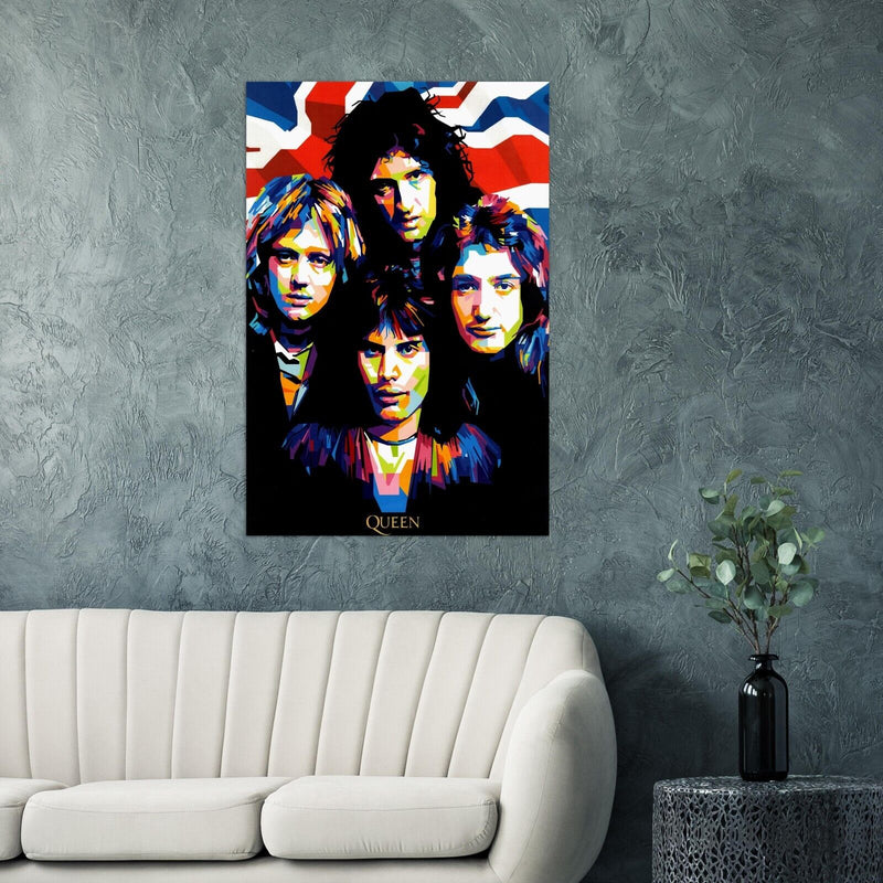 Queen Band Poster - Music Print, Rock Wall Art - Freddie Mercury