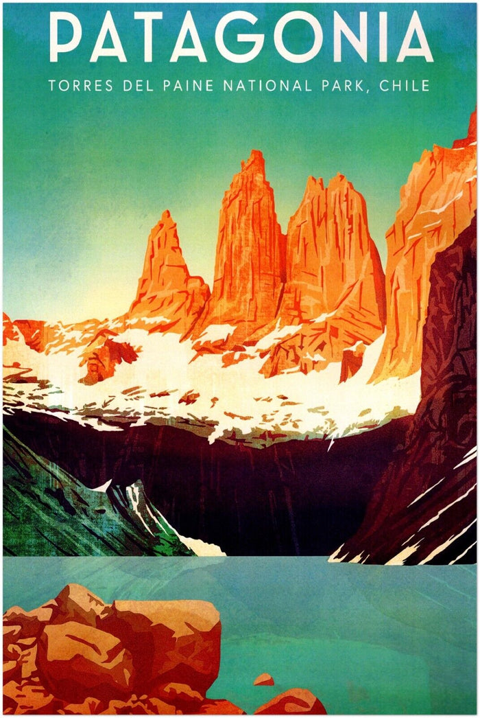 Patagonia - Chile - Vintage Travel Poster