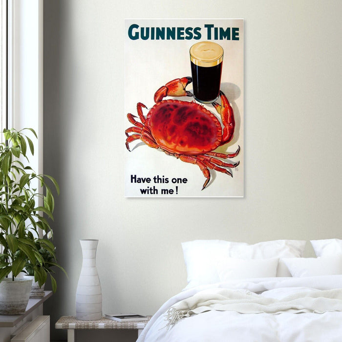 Guinness Time - Crab - Vintage Advertising Poster - Beer and Wine Print