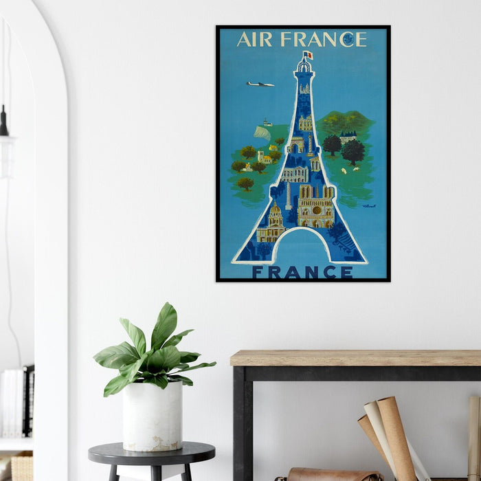 Air France - Eiffel Tower - Vintage Airline Travel Poster