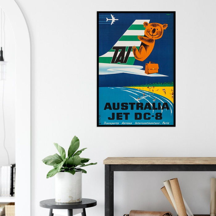 TAI - French Airline - Australia - 1950s - Vintage Airline Travel Poster