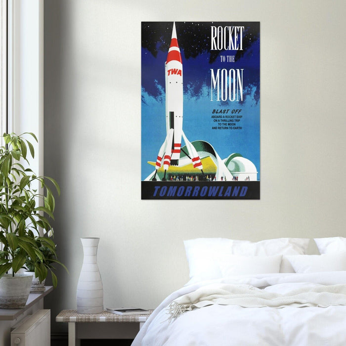 Disney Attraction Poster -  Rocket to the Moon - Disneyland Vintage Poster