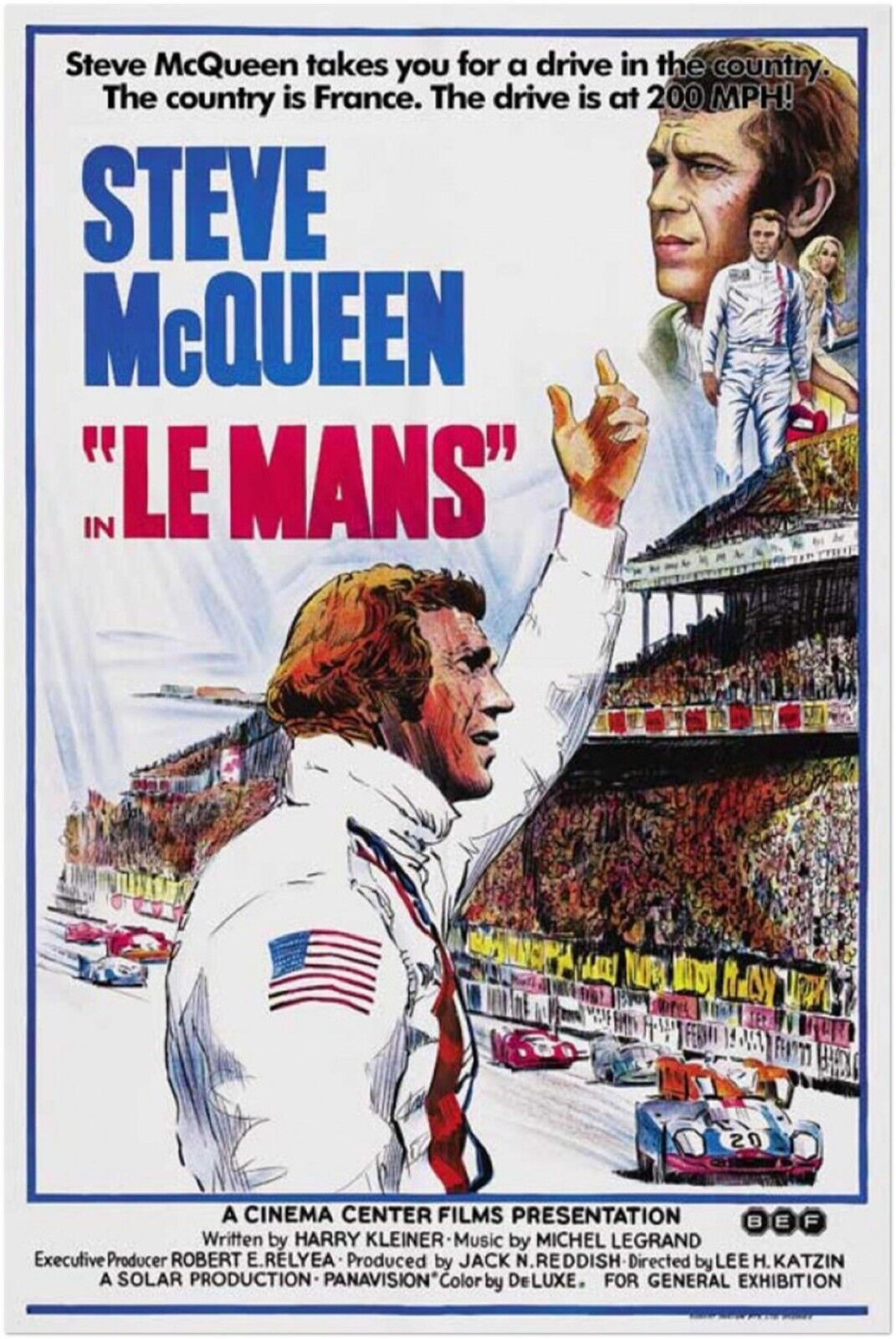 Steve McQueen - Movie Poster - The Man and Le Mans - US Version #4