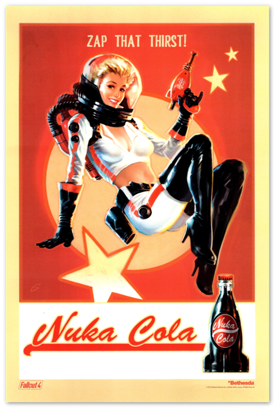 Fallout Poster Nuka Cola Zap Girl Pin Up Video Game Poster Gaming Fallout