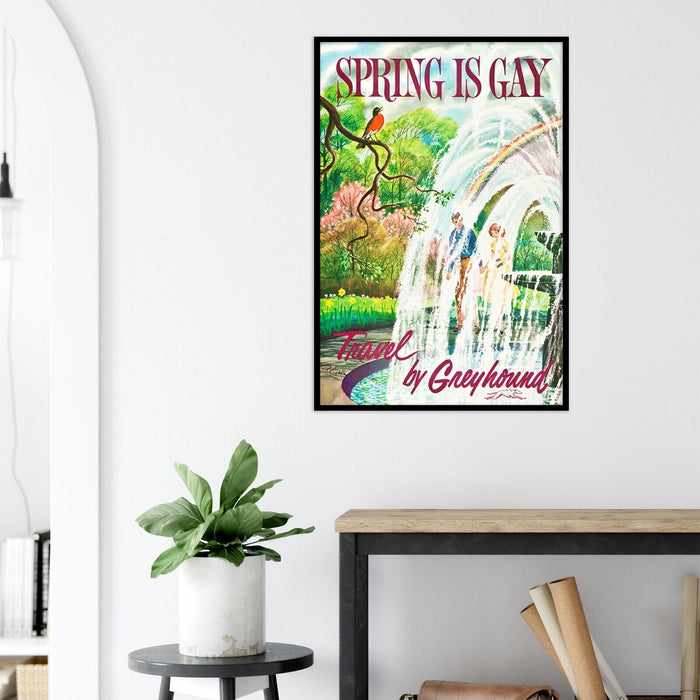 Spring is Gay - Greyhound Bus Line - 1960s Vintage US Travel Poster