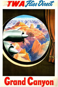 Grand Canyon - Fly TWA - Vintage Airline Travel Poster - National Park