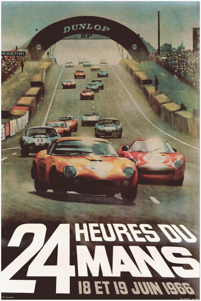 Le Mans 24 Heures 1966 - Vintage Auto Racing Poster