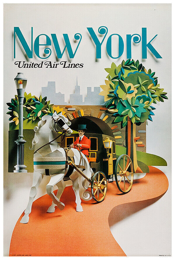 United Airlines - New York - 1971 - Vintage Travel Poster