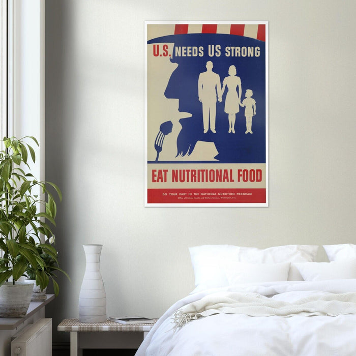 Eat Nutritional Food - World War 2 Poster - WW2 Vintage Poster