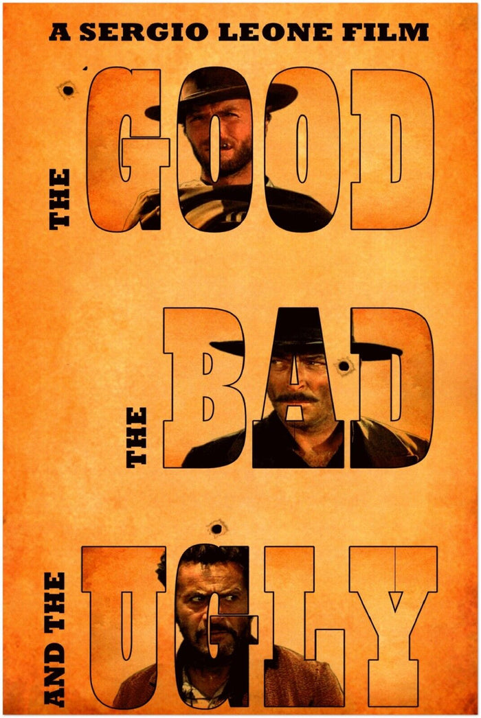 Clint Eastwood Poster - The Good, The Bad and The Ugly Movie Print, US Version