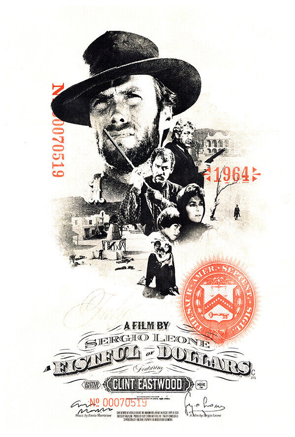 Clint Eastwood Poster - Fistful of Dollars Movie Print - US Version #2