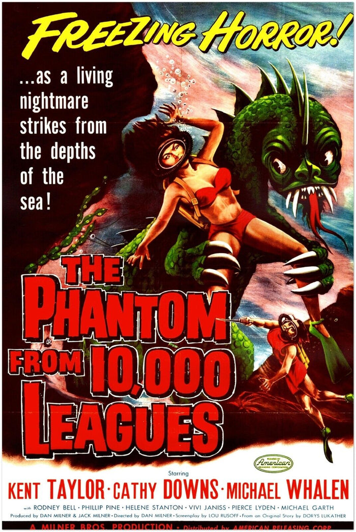 The Phantom from 10,000 Leagues  - Vintage Horror Movie Poster