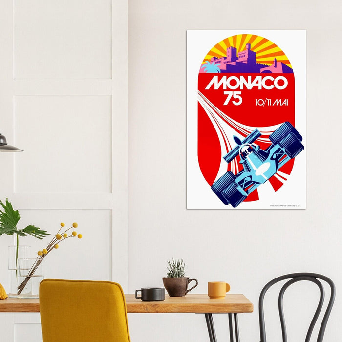 Monaco Grand Prix 1975 - Vintage Auto Racing Poster