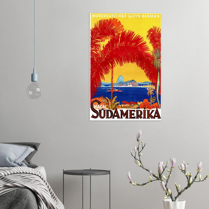 South America - German Vintage Travel Poster