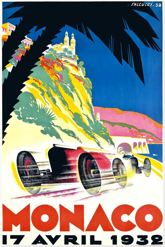 Monaco Grand Prix 1932 - Vintage Auto Racing Poster