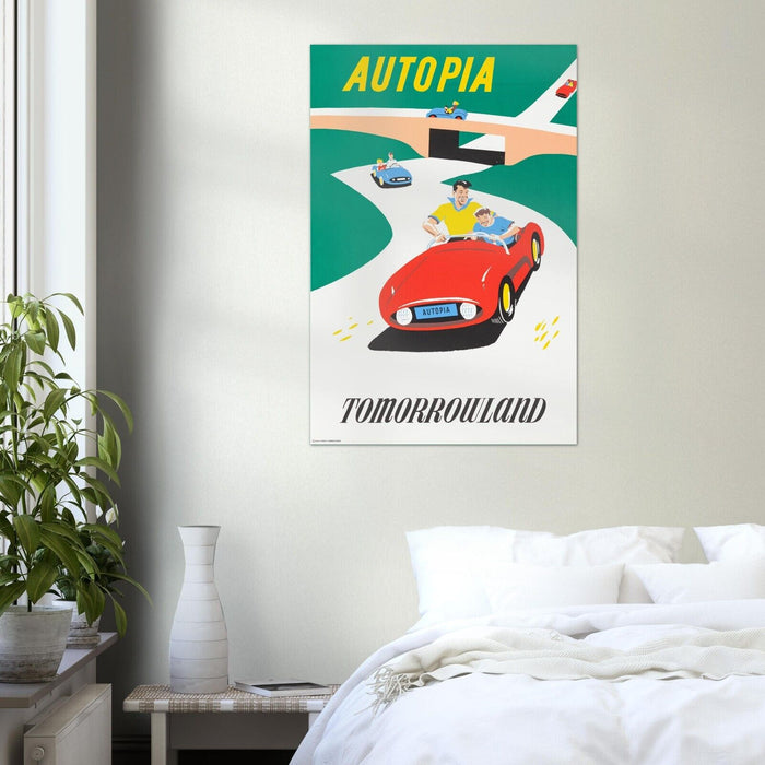 Autopia - Disneyland Attraction Poster  - Walt Disney Vintage