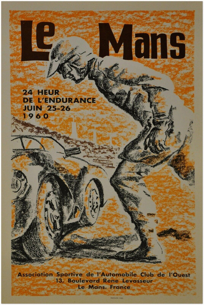 24 Heures Le Mans - 1960 - Vintage Racing Poster - Auto Posters