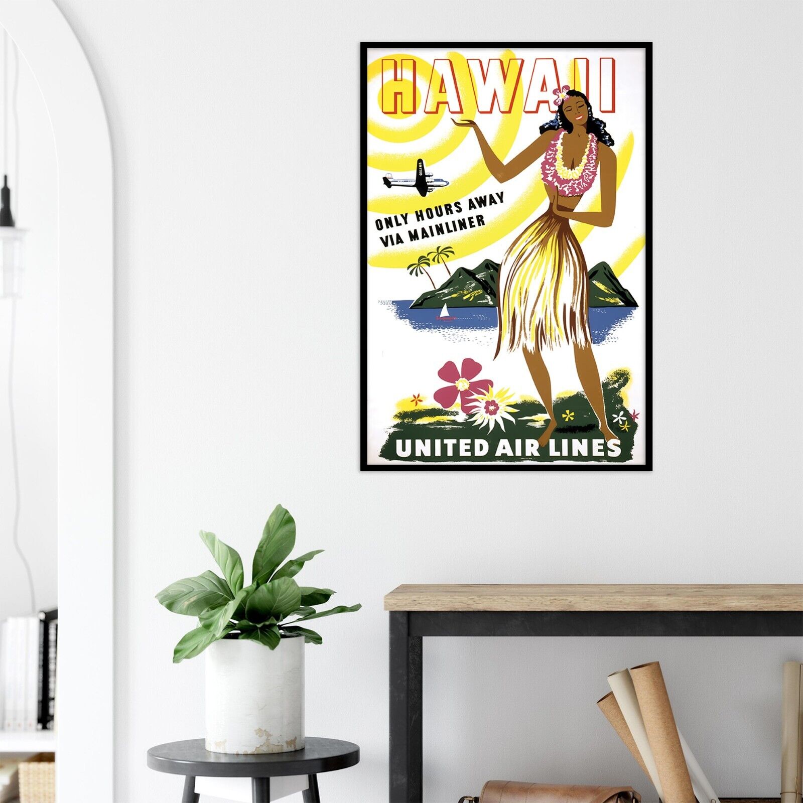 United Airlines - Hawaii - 1940s - Vintage Travel Poster – Lost