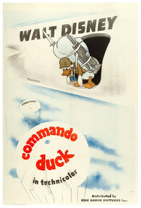 Commando Duck - Donald Duck - WW2 - 1944 - Walt Disney Cartoon - Movie Poster