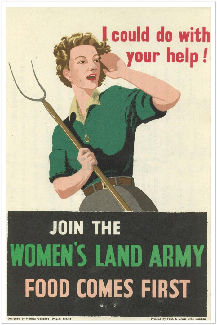 Women's Land Army - WW2 Vintage Poster - World War 2 poster