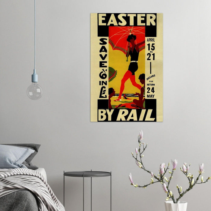 Easter by Rail - New Zealand Railroad - Vintage Travel Poster, Retro Posters