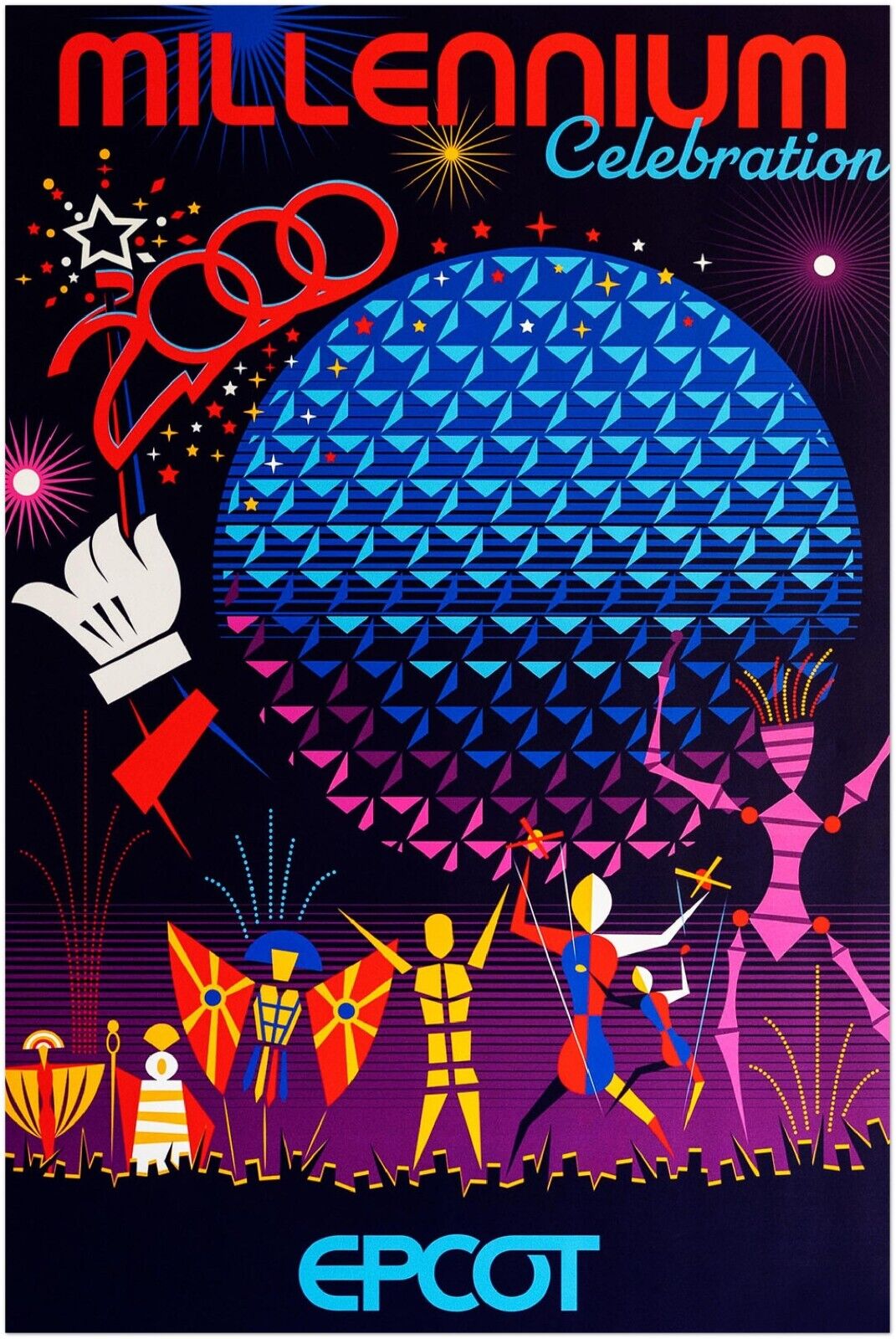 Disney Epcot Center Attraction Poster - Millennium Celebration - D23
