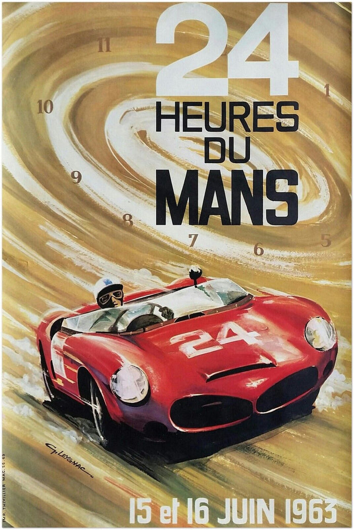 24 Heures Le Mans - 1963 - Vintage Racing Poster