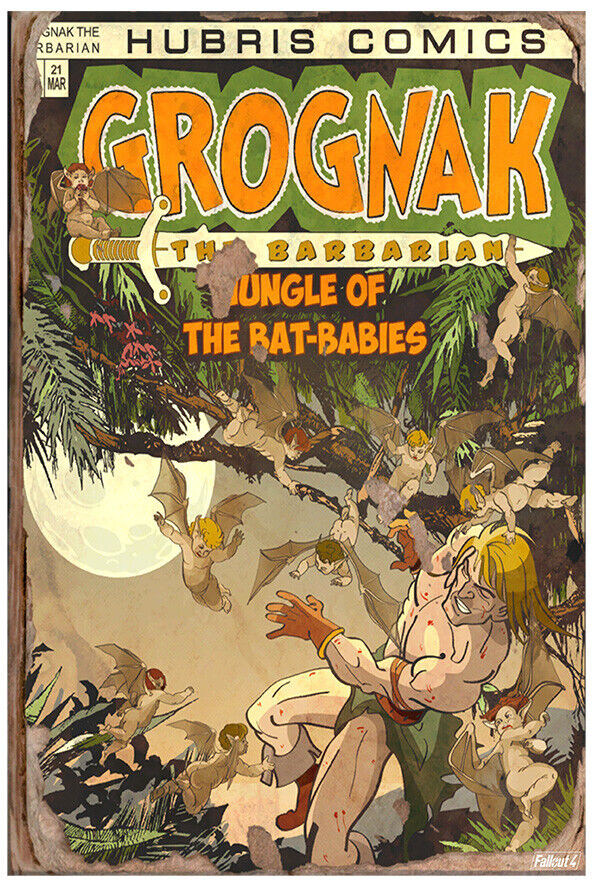 Grognak - Jungle of the Bat-Babies - Fallout 4 Poster