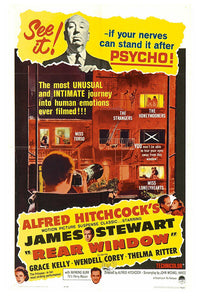 Rear Window - Alfred Hitchcock - James Stewart - Classic Horror Movie Poster