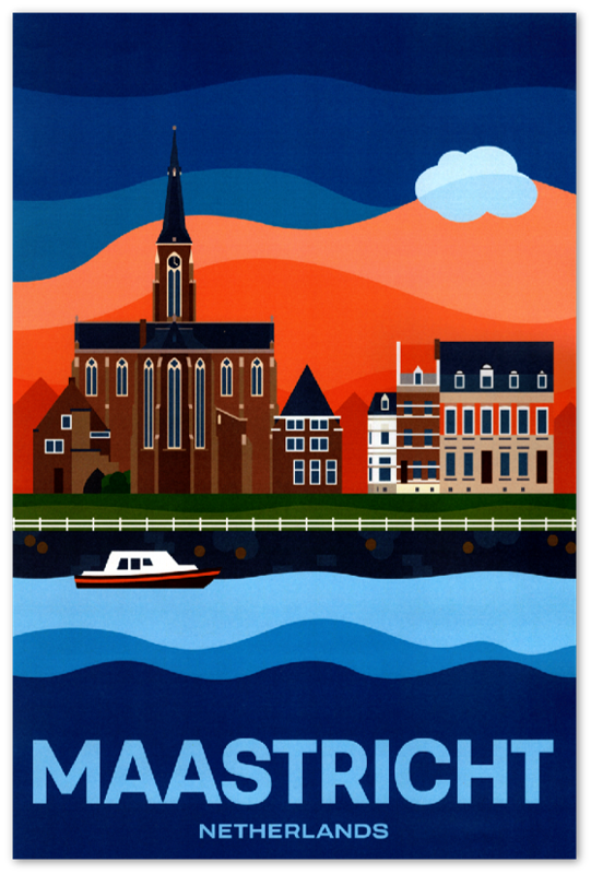 Travel Posters Maastricht - Netherlands Vintage Travel Poster