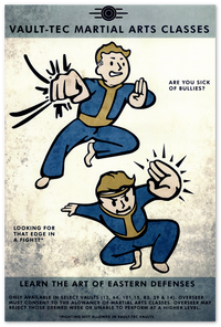 Fallout Poster Vault Boy -Vault Tech Martial Arts Video Game Poster