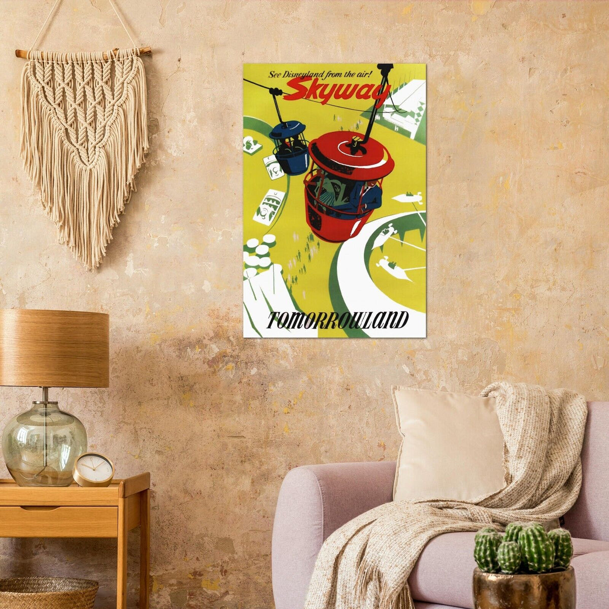 Disney Attraction Poster -  Skyway - Disneyland Vintage Poster
