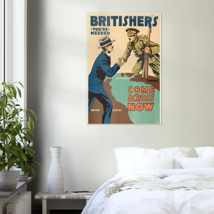 British Foreign Recruitment - World War 2 Poster - WW2 Vintage Poster