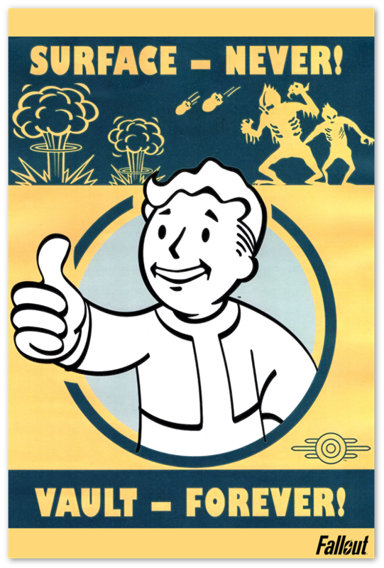 Fallout Poster Vault Boy Pin Up Video Game Poster Gaming Fallout